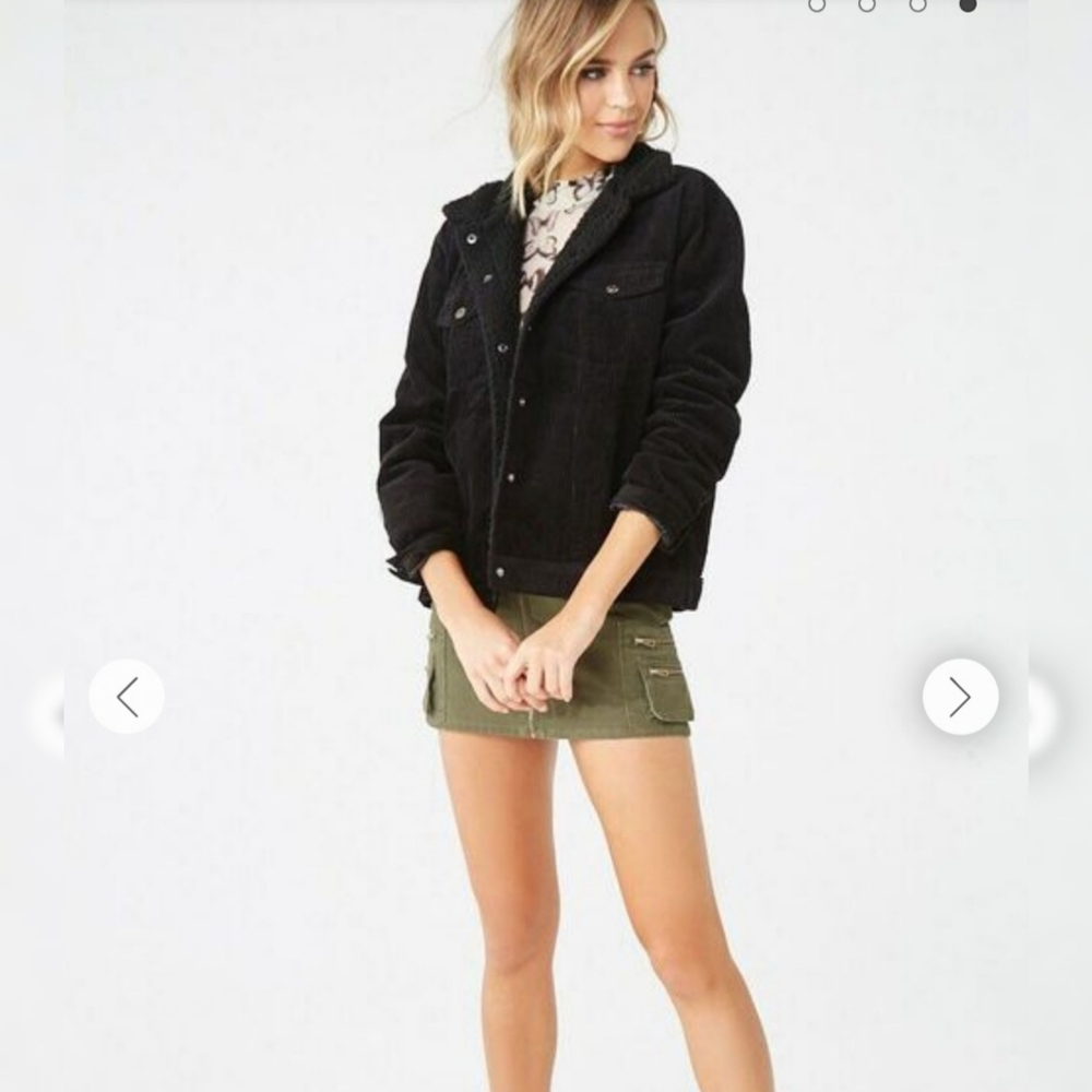 F21 Corduroy Button-Front Jacket